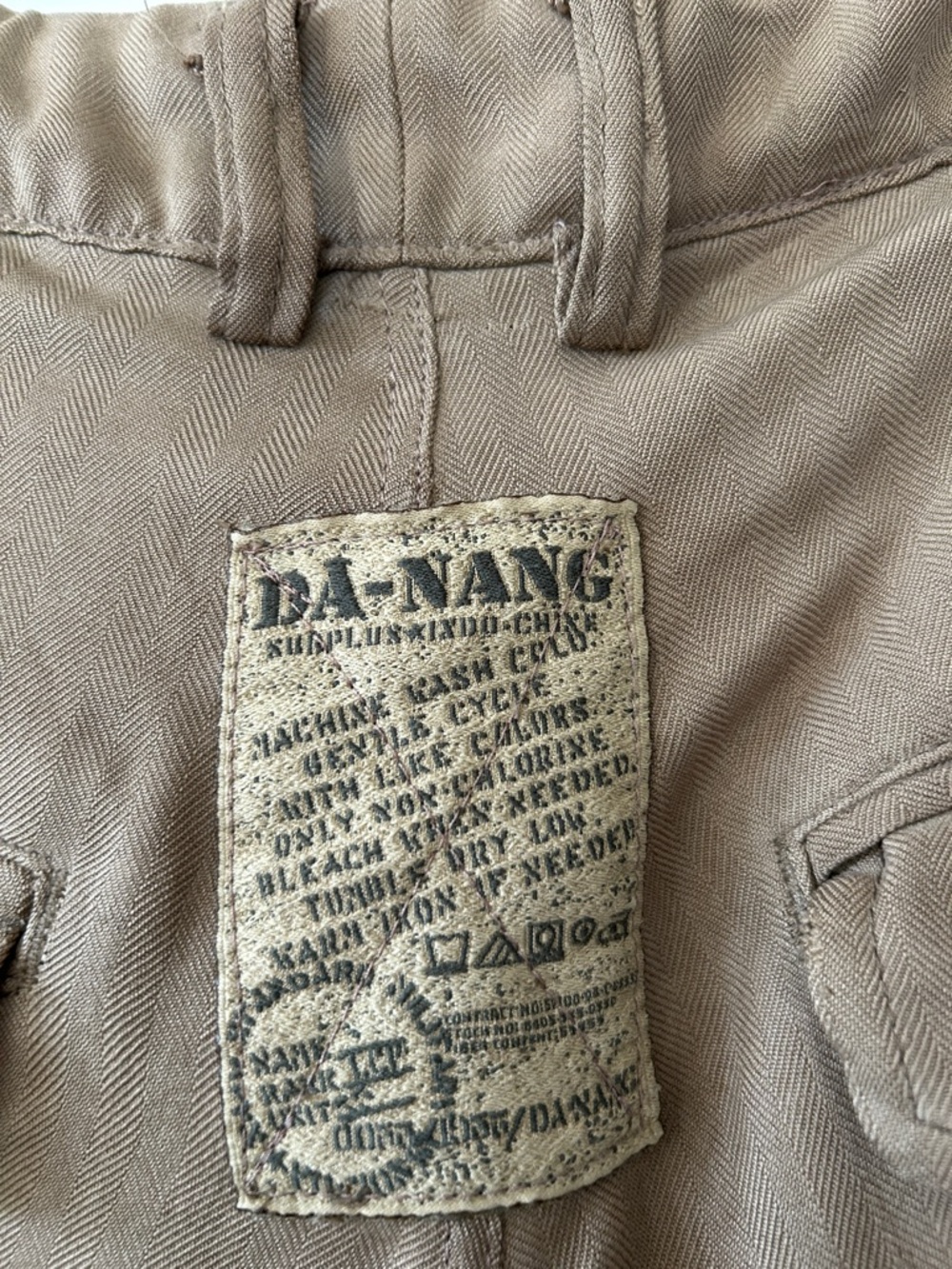 Da-Nang Cargo Pant Sz M w MEASUREMENTS Washable Silk Tan - Picture 2 of 14
